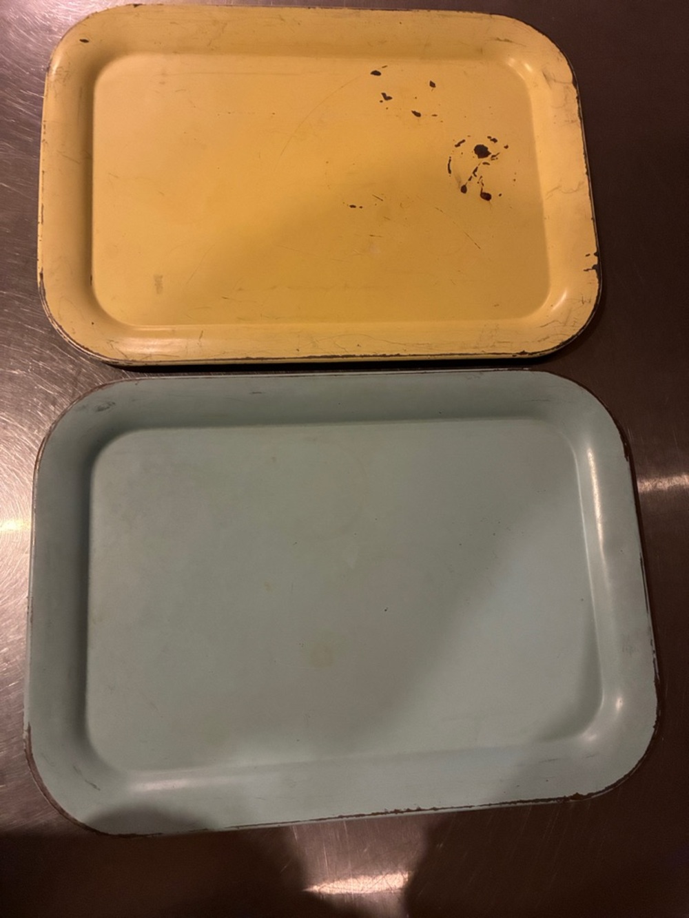 Chippy Rusty Set/2 TV Trays/ Serving Trays Retro Metal Serving Trays VTG